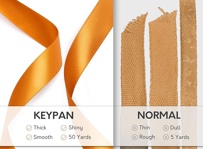 Satin Ribbon 7/8 Inch x 50 Yards Ginger Double-Faced Polyester Ribbons - Image 4