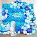 24PCS Colorful Lake Blue Shimmer Wall Backdrop, Square Sequin Photo Backdrops by ZEBMOON