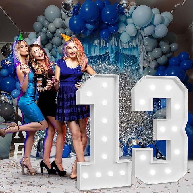 imprsv Marquee Numbers Large 13th-Birthday Decorations: 4ft Light Up Number - Image 7