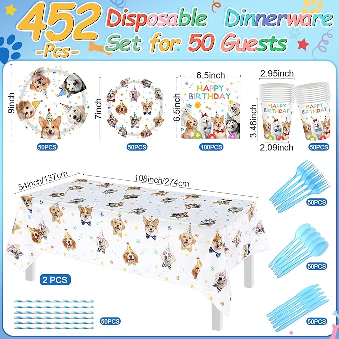 452 Pcs Dog Birthday Party Decorations - Image 3