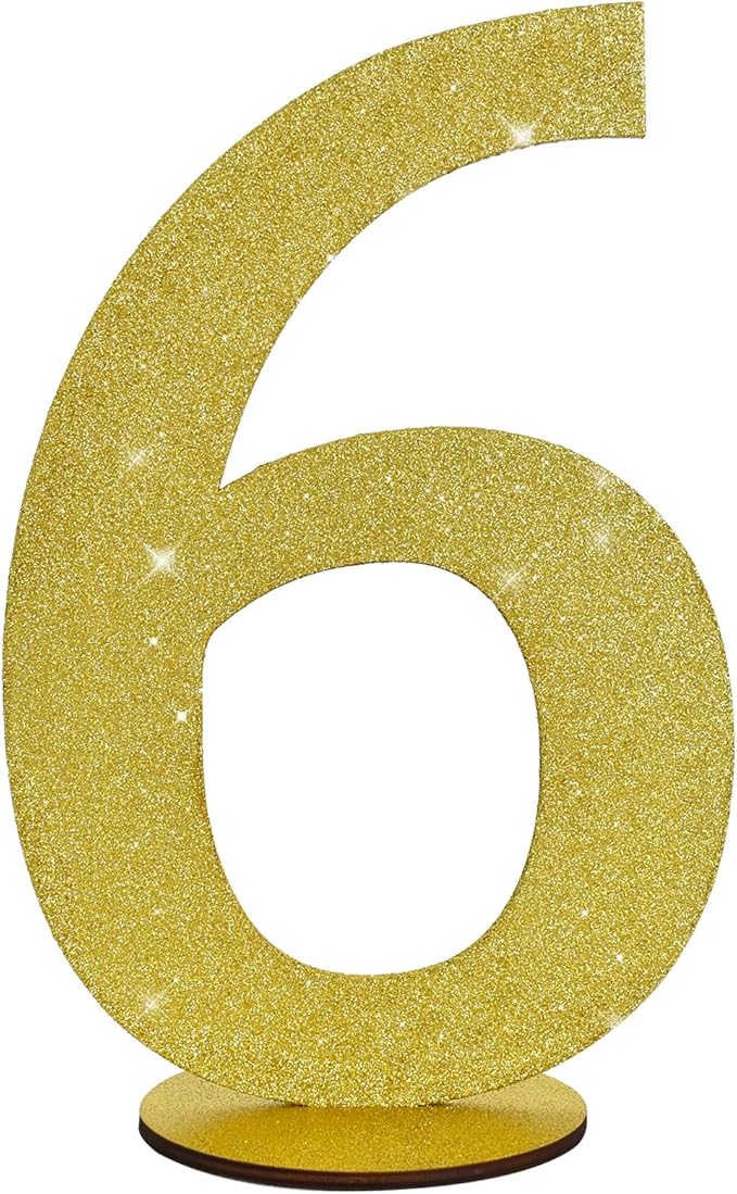 TONIFUL 11.8 Inch Gold Glitter Numbers Table Centerpieces 0-9 Birthday Party by TONIFUL