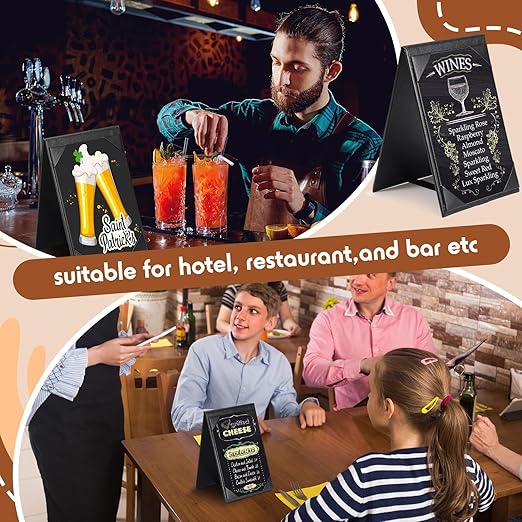 Gerrii Leatherette Table Tents Black PU Leather Menu Covers Bulk Double Sided - Image 6