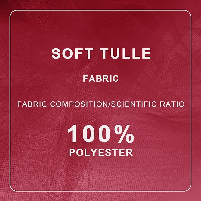 Deep Red Tulle Fabric Roll Spool Bolt Large Tulle Wedding Party Decoration - Image 4