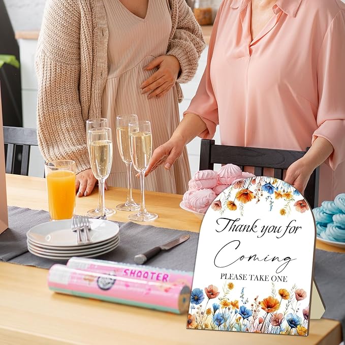 Thank You for Coming Please Take One Sign, Floral Decor Wedding Shower Favors - Image 6