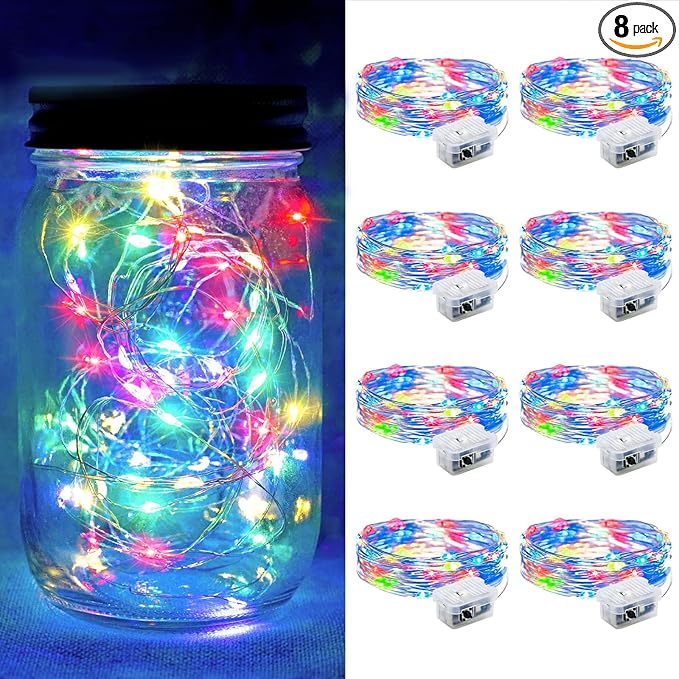 8 Pack Fairy Lights 7Ft 20 LED Twinkle String Lights 3 Modes Battery Operated by chzk