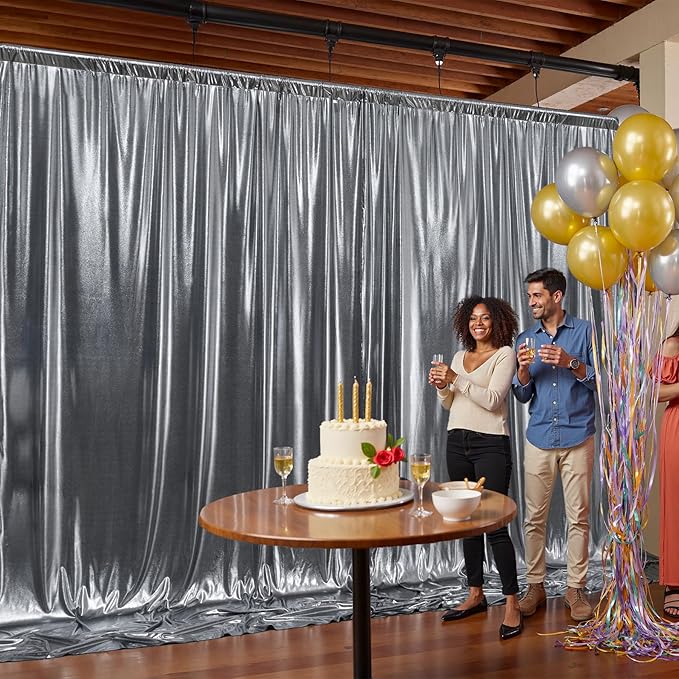 10x10FT Charcoal Silver Sequin Backdrop - Image 8