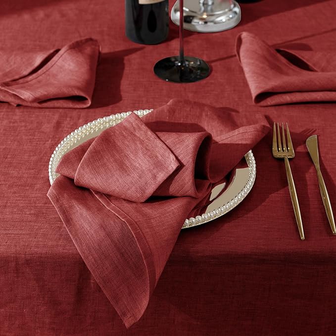 Talasily Linen Tablecloth 100% Pure Linen Table Cloth 60x120 Inches Rectangle - Image 8