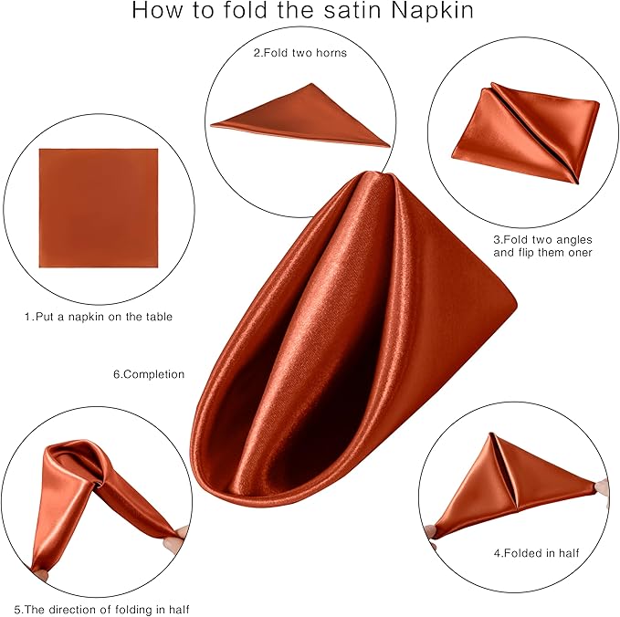 36 Pack Square Satin Dinner Napkins, 16x16 Inches Silky Soft Smooth Table Cloth - Image 7