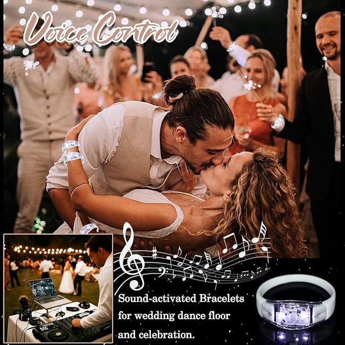 100 Pcs LED Bracelets Sound Activated - Image 3