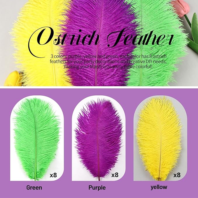 THARAHT Light Yellow Ostrich Feathers 12pcs Natural Bulk 8-10Inch 20cm-25cm - Image 3