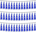 3P Blue Foil Fringe Metallic Tassel Streamers Banner Tassel Garland by HYSILLA