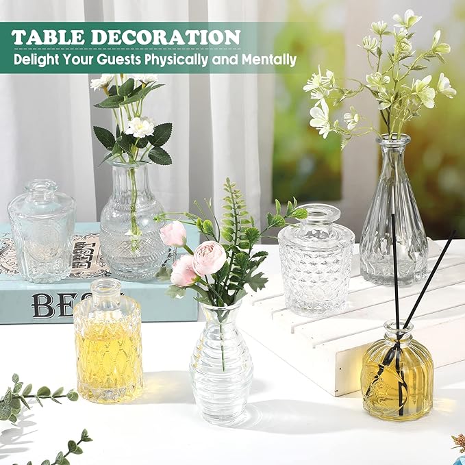 20 Pcs Glass Bud Vase Set Small Vintage Flower Vase in Bulk - Image 3