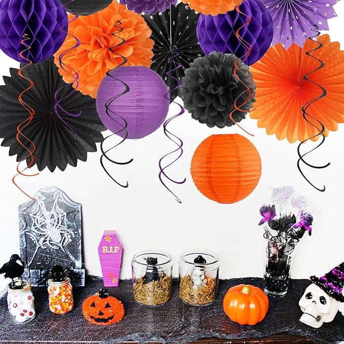 Black-Purple Orange Halloween Birthday Party-Decorations - Image 4