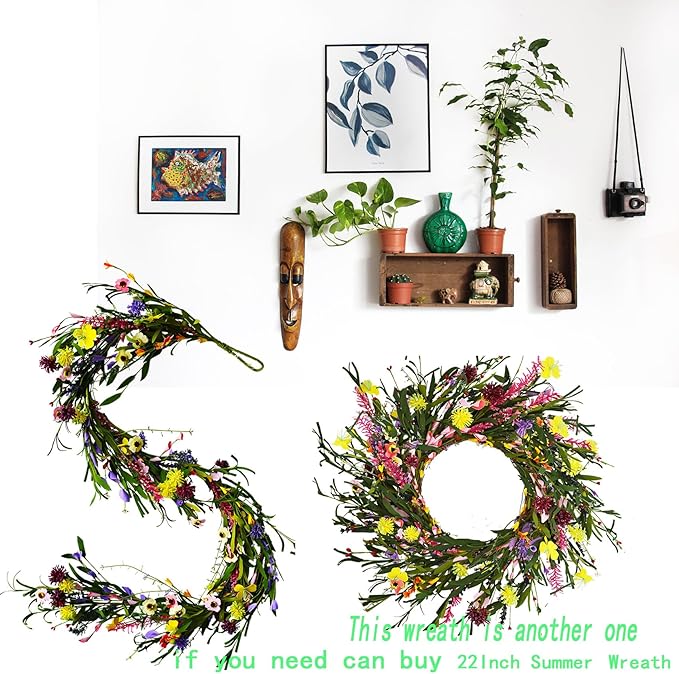 2PCS Artificial Wildflower Garland, 6FT Faux Flower Hanging Vine, Spring Summer - Image 5