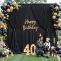 Black Tulle Backdrop Curtain for Parties Wedding, 5ft x 10ft Wrinkle Free by Shillance