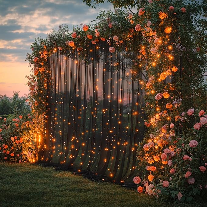 10x10ft Black Tulle Backdrop Curtain - Image 7