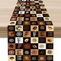 Coffee Theme Table Runner, Rustic Farmhouse Coffee Cup Latte Cappuccino Tea by Unknown