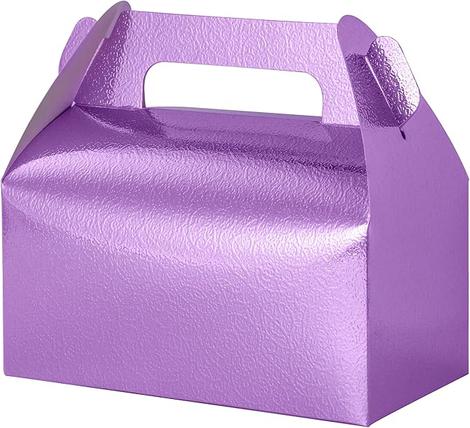 UnicoPak 30 Pack Glossy Purple Gable Treat Boxes, Party Favor Boxes, Gift Boxes by UnicoPak