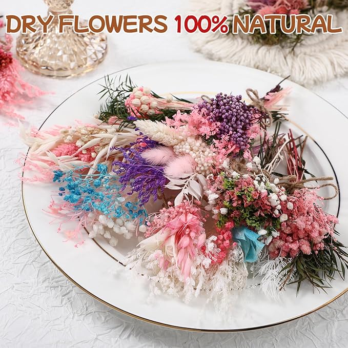 12/24 Pack Dried Flowers for Vase Various Mini Bouquet Dried Small Wildflowers - Image 3