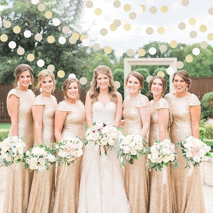 Champagne Gold White Party-Decorations Streamers - 52Ft Hanging Birthday Paper - Image 5