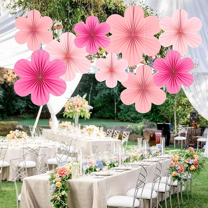 SUNBEAUTY Paper Decoration, Party Fans & Floral Backdrop - Image 3