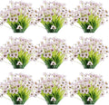 30 Bundles Artificial Flowers Outdoor UV Resistant Fake Flowers No Fade Faux by JEMONG