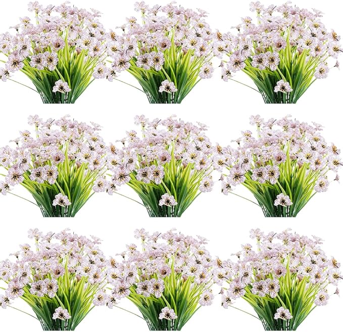 30 Bundles Artificial Flowers Outdoor UV Resistant Fake Flowers No Fade Faux by JEMONG
