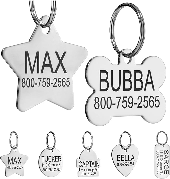 Providence Engraving Custom Engraved Stainless Steel Pet ID Tags by ProvidenceEngraving
