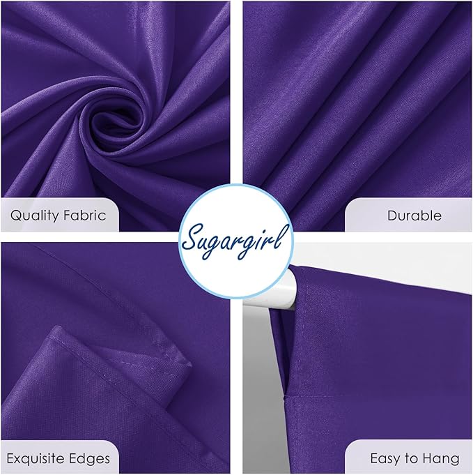Sugargirl 10x10FT Purple Backdrop Curtains Polyester Photo Backdrop Drapes - Image 6
