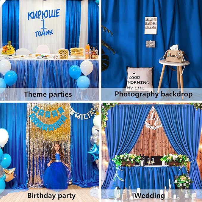 10 x 7 Feet Blue Backdrop Curtain - Image 4