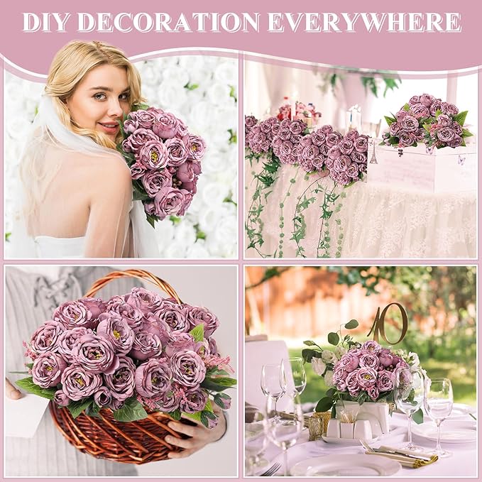 8 Bundles Artificial Peonies Flowers Boho Faux Flowers Arrangements Artificial - Image 6