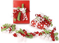6" Metallic Glitter Red and Lime Green Self Adhesive Curly Ribbon Gift Wrap Bows by LIZLOVESS