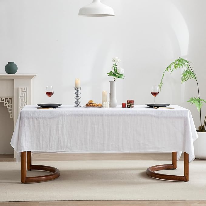EVERLY 100% Pure Linen Rectangle Tablecloths 60x144Inches - Image 2