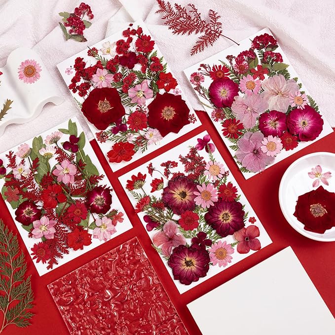 101 PCS Red Dried Pressed Flowers - Image 3