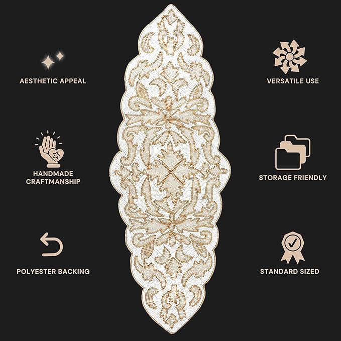 Beaded Table Runner 13 x 36 Inches - Image 3