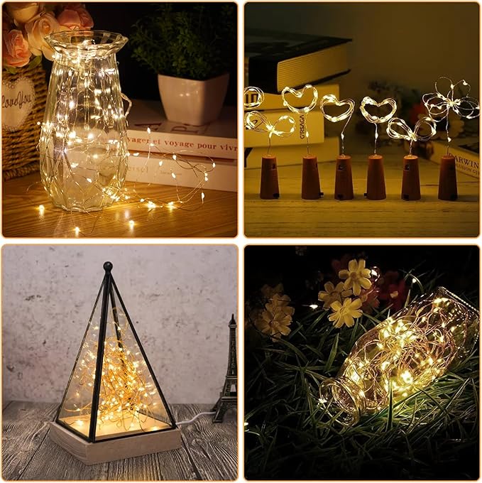 12 Pack Fairy Lights Battery Operated String Lights，7FT 20LED Waterproof Silver - Image 8