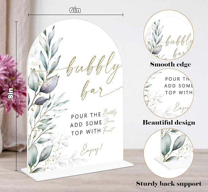 Acrylic Wedding Signs, Wedding Reception Signage, Bridal Shower Table Decor - Image 2