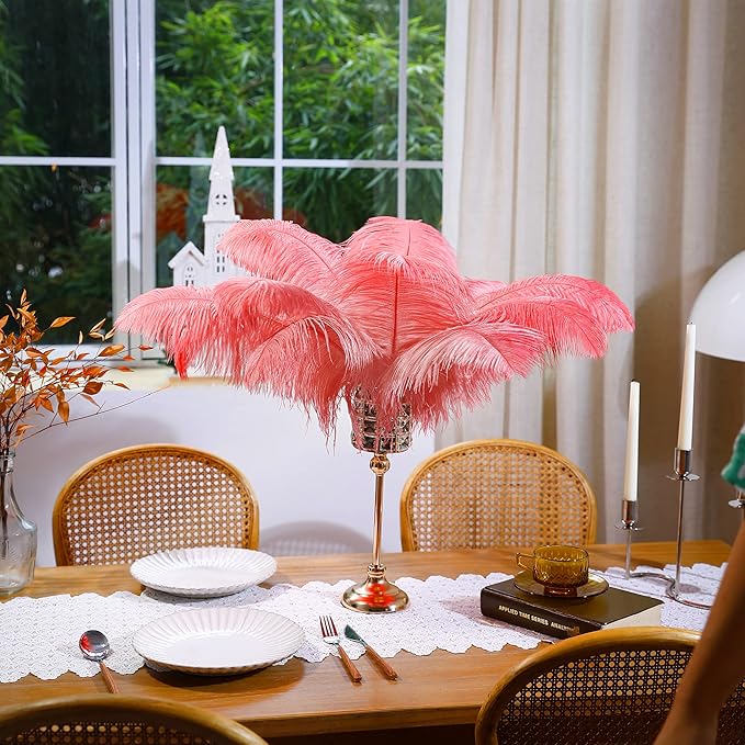 Larryhot Red Large Ostrich Feathers - Image 5