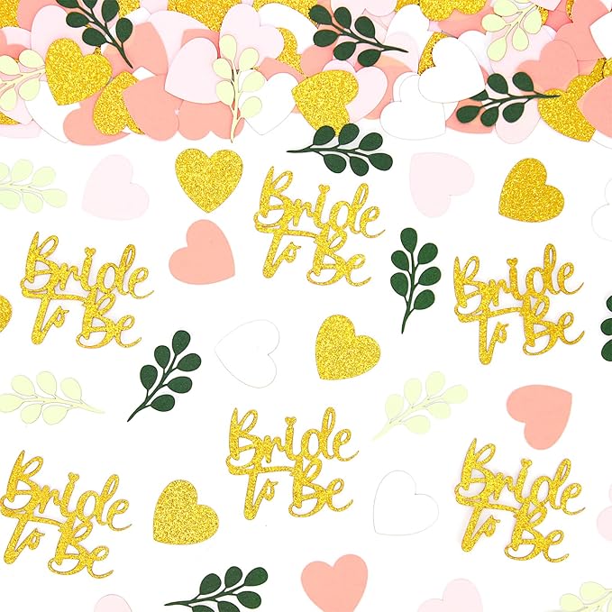 200PC Sage Green and Pink Gold Bachelorette Confetti by Vofrise