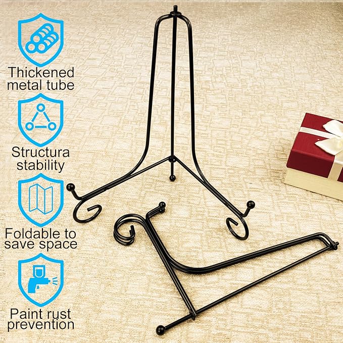 2PCS Premium Black Iron Plate Stands - Image 5
