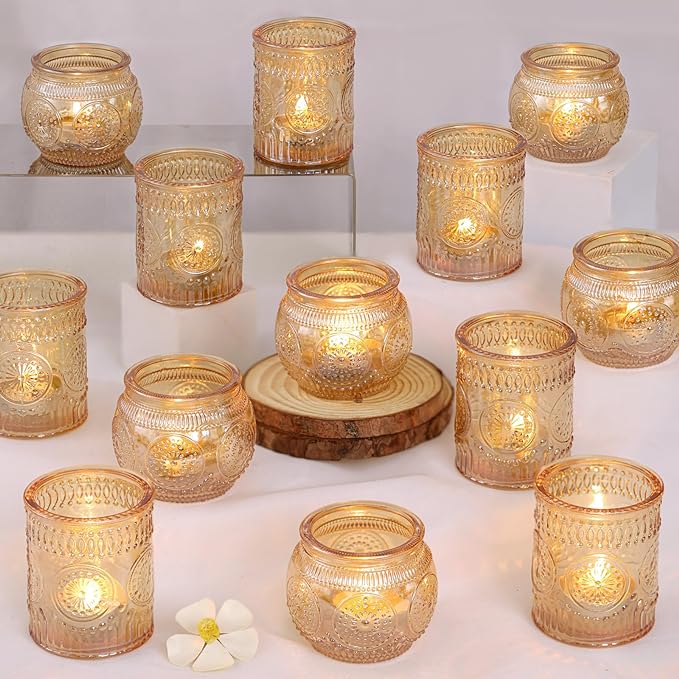 DARJEN 24Pcs Gold Votive Candle Holders by DARJEN