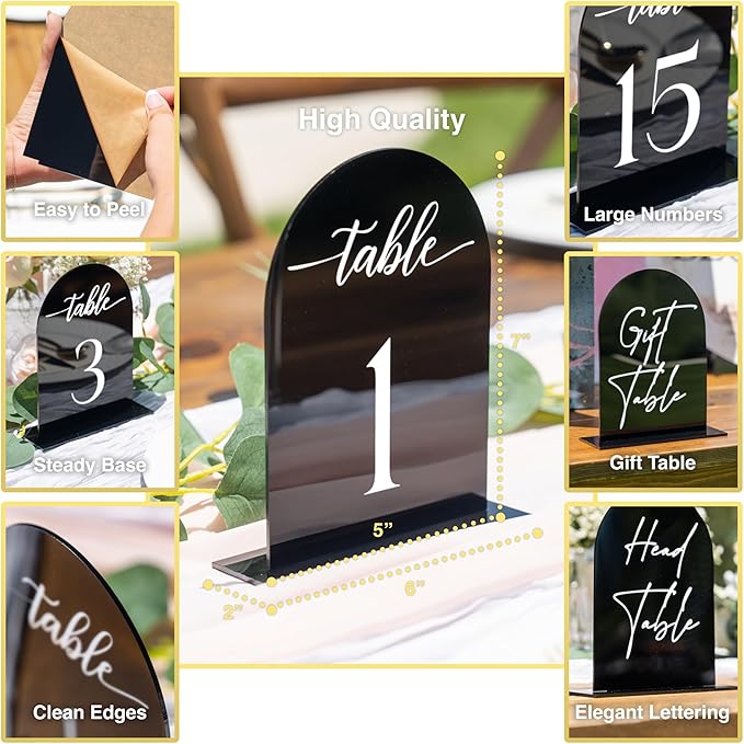 Black Arch Acrylic Table Numbers - Image 3