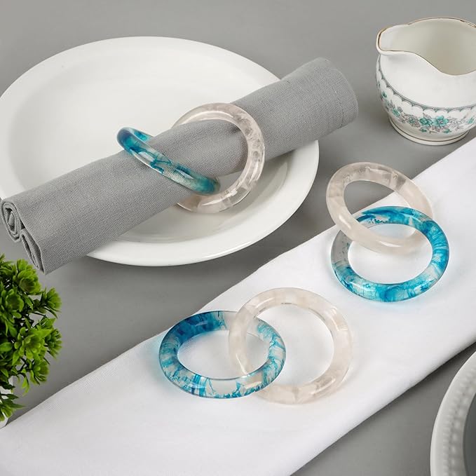 Set of 8 Epoxy Resin Napkin Ring - Image 2