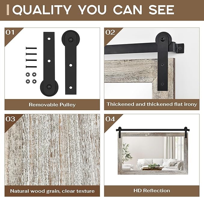 COGOOD Farmhouse Barn Door Mirror - Image 5