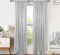 JYFLZQ Silver Sequin Backdrop Curtains 2ft x 8ft 2 Panel Glitter Photo Booth by JYFLZQ