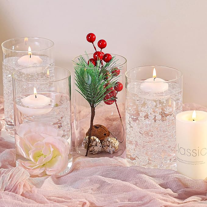 12pcs Glass Cylinder Vases for Centerpieces, 6 Inch Clear Flower Vases for - Image 4