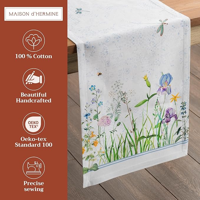 Maison d' Hermine Table Runner 100% Cotton Single Layer Table Runners 72 inches - Image 2