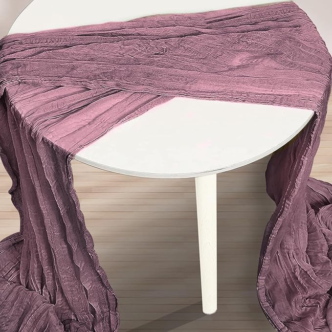 6 Pack Dusty Purple Cheesecloth Table Runner 35x120 Inch 10Ft Rustic Gauze - Image 2
