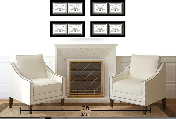 Creative Picture Frames 10X24Bk-B Black Horizontal Double Diploma Frame - Image 4