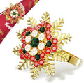 Halatool Set of 6 Christmas Napkin Rings Colorful Snowflake Napkin Holder by HALATOOL